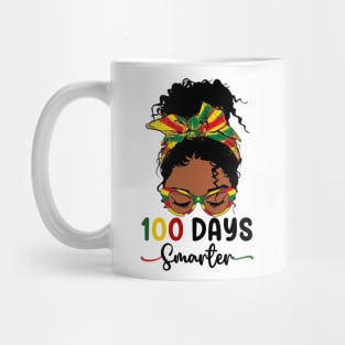 100 Days Smarter teacher Girls Messy Bun Black History Month Mug